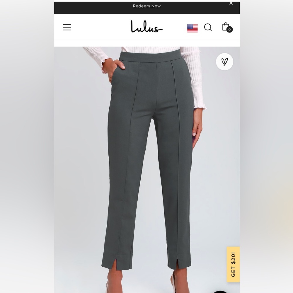 Aisha Charcoal GreyTrouser Pant- NWOT